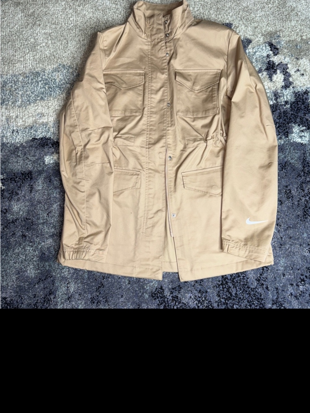 Nike Women's Beige Utility Jacket with Drawstring Waist